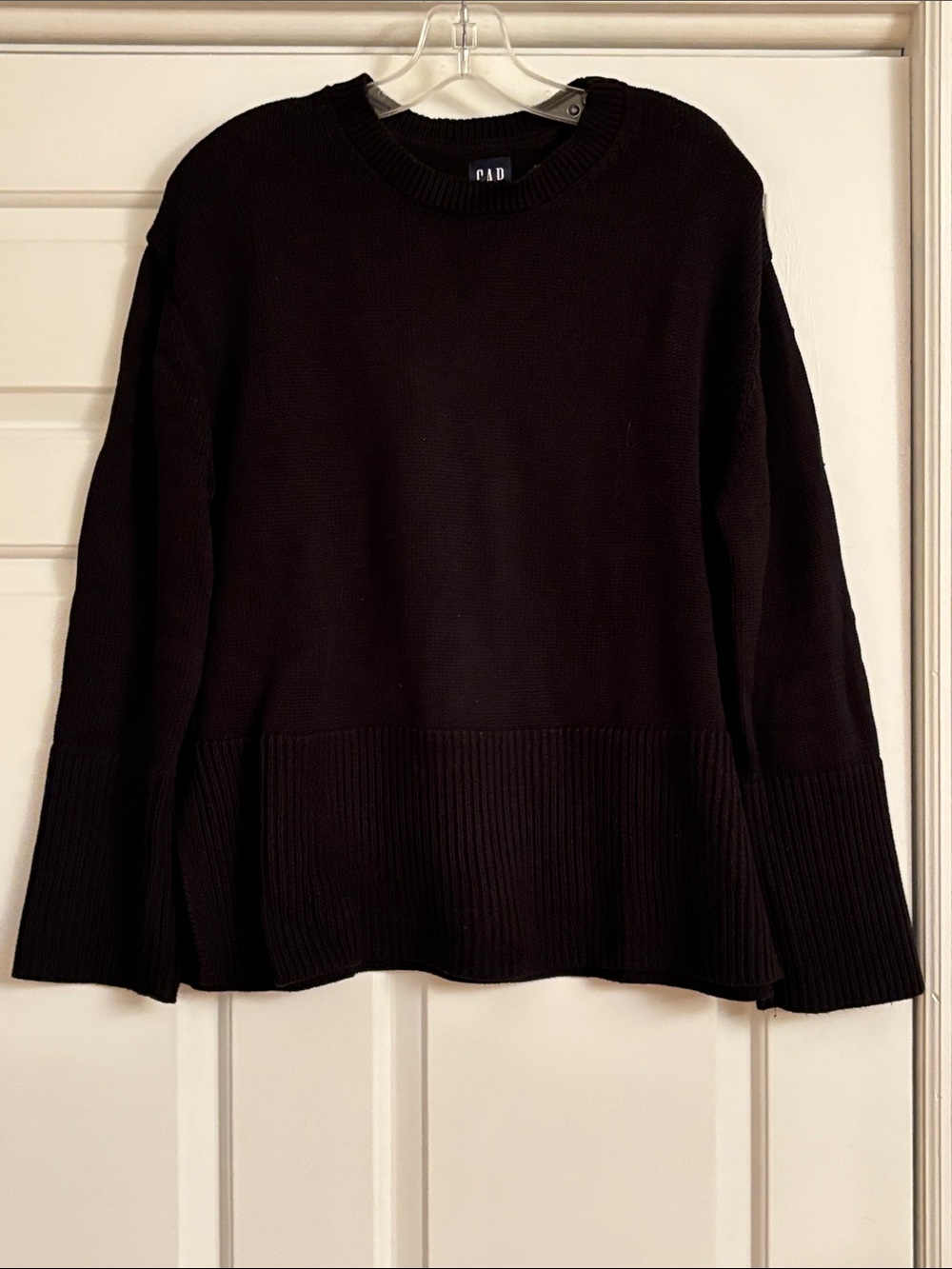 GAP Black Crewneck Ribbed Hem Oversized Sweater